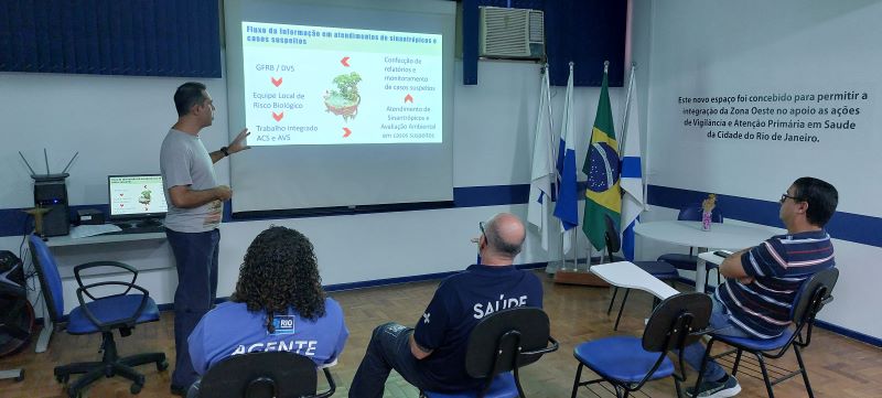 Apresentação do projeto piloto de Leishmaniose. O projeto foi realizado pelos Agentes de Vigilância em Saúde (AVS) da AP 5.1.