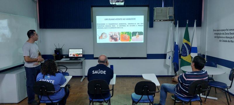 Apresentação do projeto piloto de Leishmaniose. O projeto foi realizado pelos Agentes de Vigilância em Saúde (AVS) da AP 5.1.