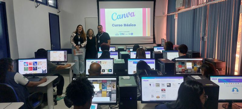 Curso Básico de Canva, uma ferramenta online de design e comunicação visual que permite criar e editar designs diretamente do navegador.  