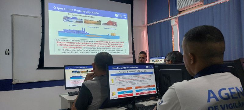 Encontro com Agentes de Vigilância e equipe de Risco Não Biológico, com objetivo de discutir formulários de rota de exposição Bangu Shopping.