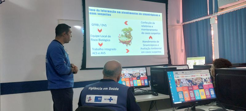 Apresentação do projeto piloto de Leishmaniose. O projeto foi realizado pelos Agentes de Vigilância em Saúde (AVS) da AP 5.1.