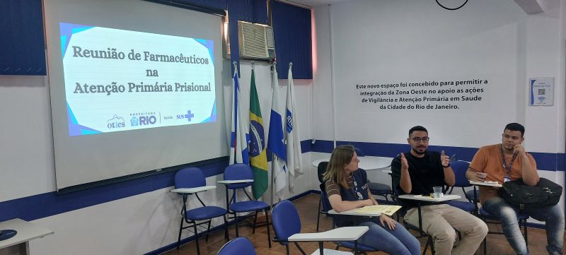 Reunião Bimestral de Farmacêuticos da Atenção Primária Prisional (APP), com objetivo, alinhar fluxos, repactuar rotinas, estabelecer metas.