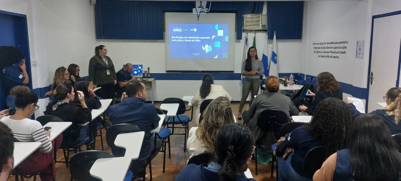 Reunião de RT de Enfermagem e Medicina da CAP 5.1, protocolos e boas práticas relacionadas à imunização, reforçando o compromisso com a ampliação das coberturas vacinais e a segurança do processo vacinal.